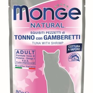 Monge natural busta pezzetti di tonno con gamberetti 80GR