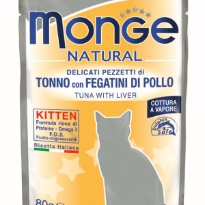 Monge natural busta kitten tonno con fegatini di pollo 80GR