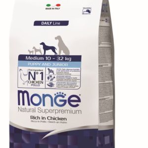 Monge medium puppy and junior pollo 3KG