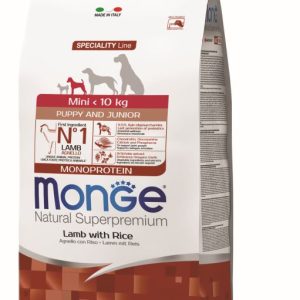 Monge mini puppy and junior monoproteico agnello con riso 2,5KG
