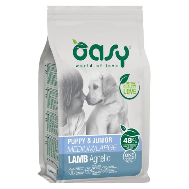 Oasy puppy & junior medium/large monoproteico agnello 2,5KG