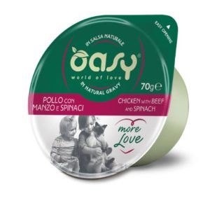 Oasy cup pollo con manzo e spinaci 70GR