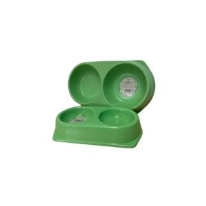 Record bamboo ciotola doppia verde con fondo antiscivolo taglia L 450ML