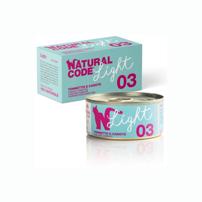 Natural code cat light 03 box tonno e carote 4x70GR