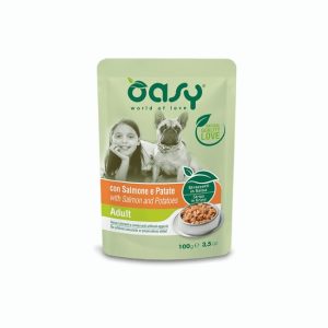 Oasy dog straccetti adult salmone e patate busta 100GR