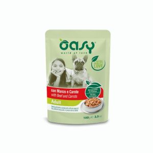 Oasy dog straccetti adult manzo e carote busta 100GR