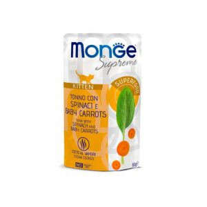 Monge supreme busta kitten tonno spinaci e carote 80GR