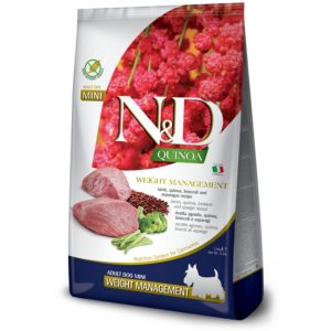 N&D farmina quinoa adult mini weight management agnello quinoa broccoli e asparagi 2,5KG  -PROMO-