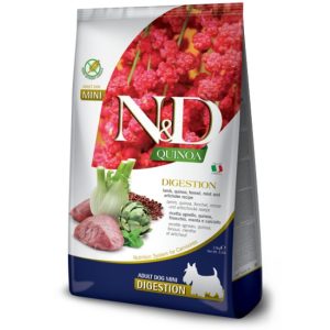 N&D farmina quinoa adult mini digestion agnello quinoa finocchio menta e carciofo 2,5KG