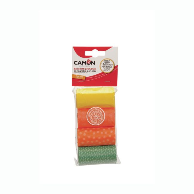 Sacchetti colorati profumati agrumi 4 rotolini X 15 sacchetti