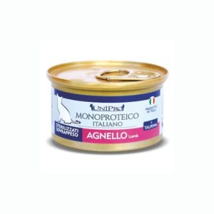 Unipro gatto monoproteico sterilizzato agnello 85GR