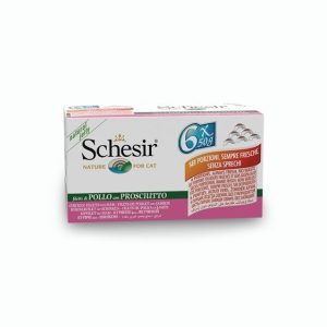 Schesir cat natural jelly filetti di pollo con prosciutto multipack 6x50gr