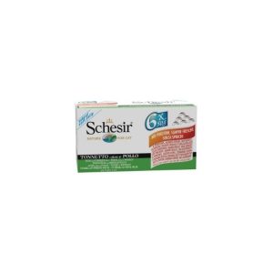 Schesir cat natural jelly tonnetto e filetti di pollo multipack 6x50gr