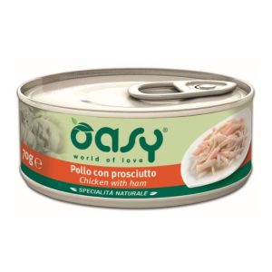 Oasy cat lattina pollo con prosciutto 70GR