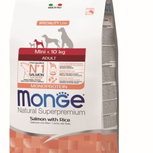 Monge mini adult monoproteico salmone con riso 2,5KG