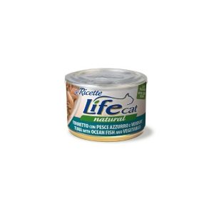 Life cat natural tonnetto con pesce azzurro e verdure 150GR
