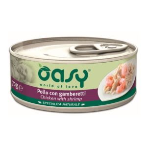 Oasy cat lattina pollo con gamberetti 70GR