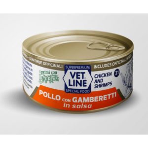 Vet Line gatto 31 pollo e gamberetti in salsa 70GR