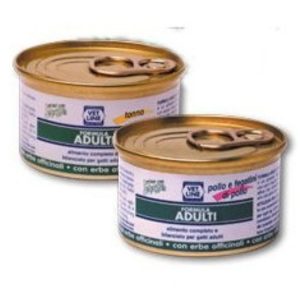Vet Line gatto adulti pollo e fegatini di pollo 85GR