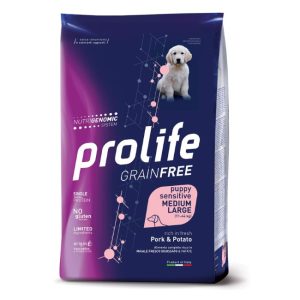 Prolife grainfree puppy sensitive medium large maiale e patate 2,5KG