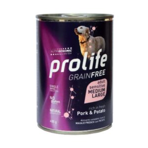 Prolife grainfree adult sensitive medium large maiale e patate 400GR