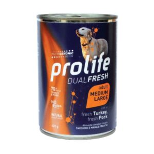 Prolife dualfresh adult medium large tacchino e maiale 400GR