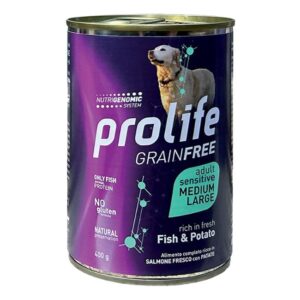 Prolife grainfree adult sensitive medium large pesce e patate 400GR