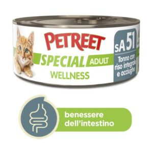 Petreet special wellness tonno con riso integrale e acciughe per il benessere intestinale  70gr