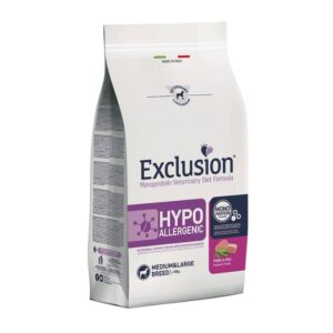 Exclusion veterinary diet hypoallergenic maiale e piselli medium&large breed 12KG