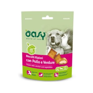 Oasy snack dog biscotti ripieni con pollo e verdure 80GR