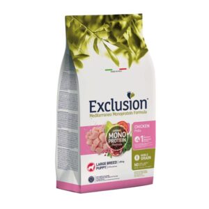 Exclusion mediterraneo monoprotein formula puppy lerge breed pollo 12KG