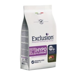 Exclusion veterinary diet hypoallergenic cavallo e patate medium&large breed 12KG