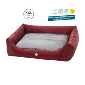 Cuccia rodi XXL nido d'ape bordeaux/grigio 100x120 cm waterproof