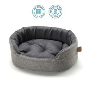 Cuccia in gomma double grey 45x35x13 H cuscino estraibile