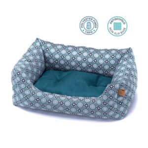 Cuccia rodi geometrico turchese 60x70 cm cuscino estraibile