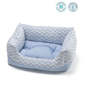 Cuccia rodi zig zag celeste 40x50 cm  cuscino estraibile