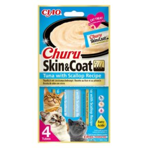 Ciao Churu cat skin&coat tonno con capasanta 4x14GR