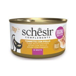 Schesir cat tonnetto e pollo in brodo 70GR