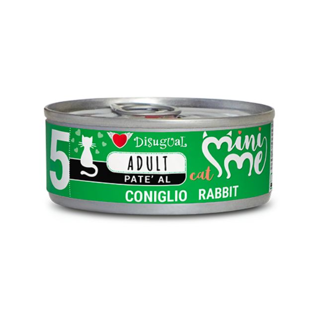 Disugual gatto  adult mini me 5 coniglio 85gr paté