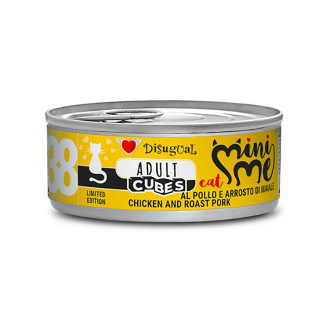 Disugual gatto  adult mini me 38 pollo arrosto maiale cubes  85gr