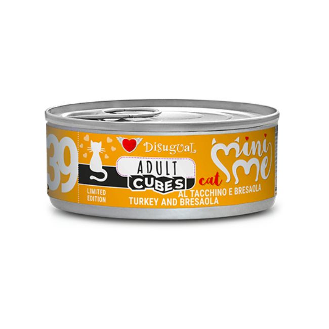 Disugual gatto  adult mini me 39 tacchino bresaola  cubes  85gr