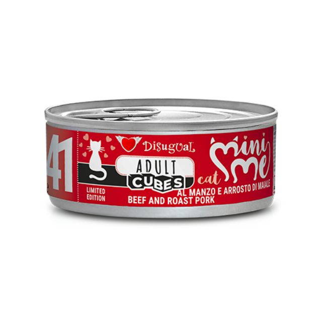 Disugual gatto  adult mini me 41 manzo arrosto maiale  cubes  85gr