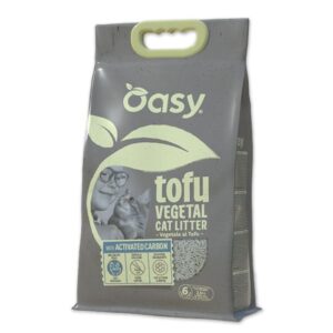 Oasy lettiera Vegetale tofu con carboni attivi 6LT