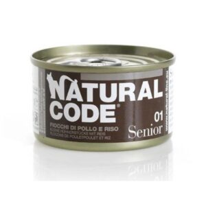 Natural code cat senior 01 fiocchi di pollo 85GR
