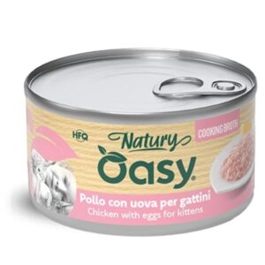 Oasy Natury brodo Kitten pollo con uovo lattina 85gr