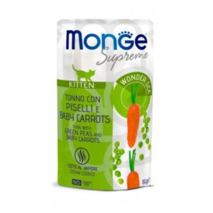 Monge supreme busta kitten tonno piselli e carote 80GR