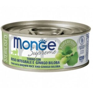 Monge supreme sterilised tonno con riso integrale e ginko biloba 80GR