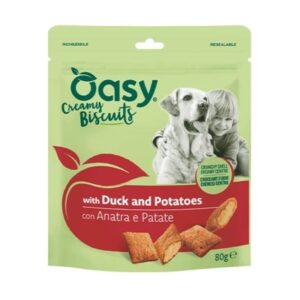 Oasy snack dog biscotti ripieni con anatra e patate 80GR